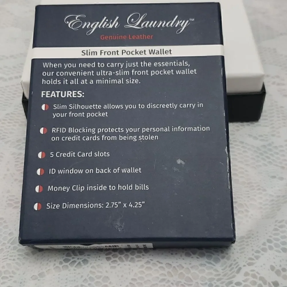 English Laundry Money Clip Slim Pocket Wallet New